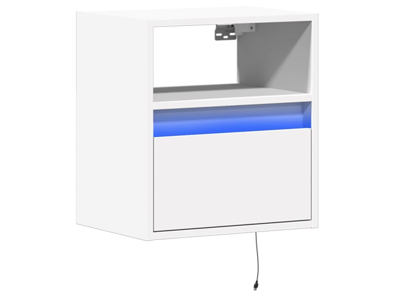  Meuble tv - banc tv - meuble de rangement mural avec lumières led blanc 41x31x45 cm  - Conforama C