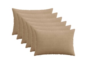 Lot de 6 housses de coussin heerlen marron 50 x 80 cm cf49930