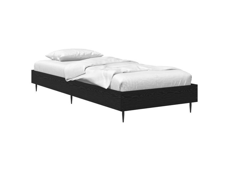 Lit simple- lit adulte - cadre de lit chêne noir 80 x 200 cm bois d'ingénierie - Conforama A