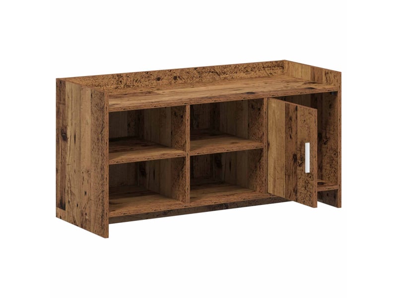  Meuble à chaussure, cabinet à chaussures avec porte bois ancien 100x39,5x51 cm  - Conforama D
