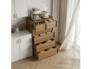 Commode 6 tiroir(s) <strong>OKWISH</strong> <strong></strong> coloris bois clair largeur 80 cm