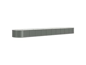Jardinière - lit surélevé de jardin acier galvanisé 440x80x36 cm gris
