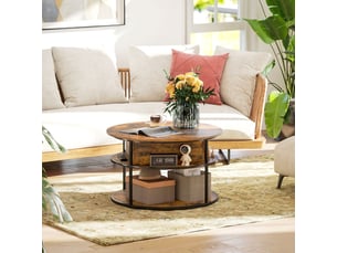 Table basse rond(e) coloris marron <strong>HAUSS SPOLE</strong> <strong></strong> - 80 cmx80 cm