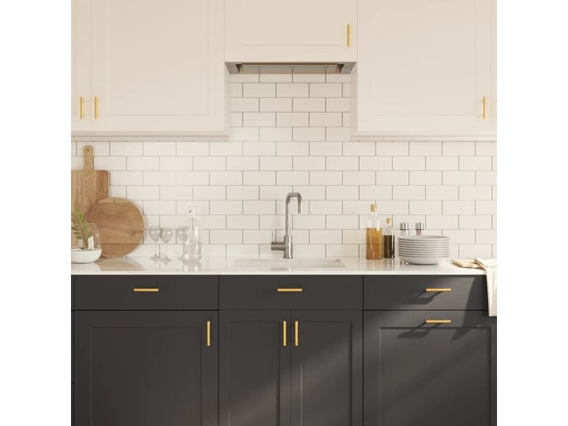  Poignée pour armoire vidaxl, 64 mm, dorée  - Conforama D