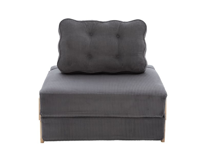  Fauteuil convertible 90x86x84 cm pliable bois gris foncé sans matelas  - Conforama A