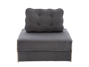 Fauteuil convertible <strong>DESMIU</strong> <strong></strong> Velours côtelé gris vendu A l'unité