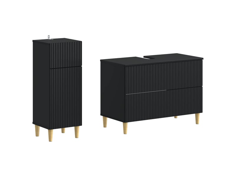  Ensemble de 2 meubles de salle de bain arnhem noir cf63076  - Conforama A