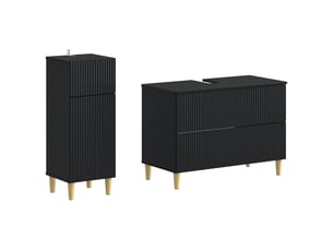 Ensemble de 2 meubles de salle de bain arnhem noir cf63076