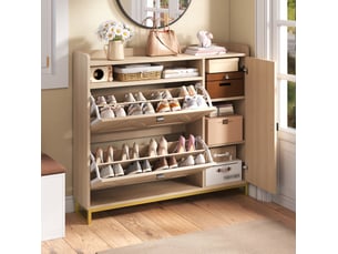 Meuble à chaussures 16 paire(s)  <strong>OKWISH</strong>  <strong></strong> coloris naturel
