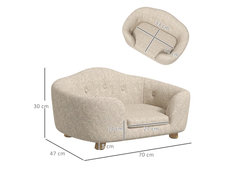 Canapé pour enfent 70 x 47 x 30 cm – blanc crème – coussin lavable, tissu peluche déperlant – dossier haut - Conforama C