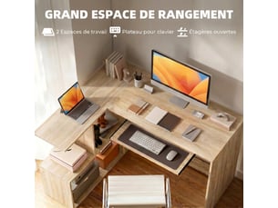 Bureau d'angle   120 cm coloris naturel
