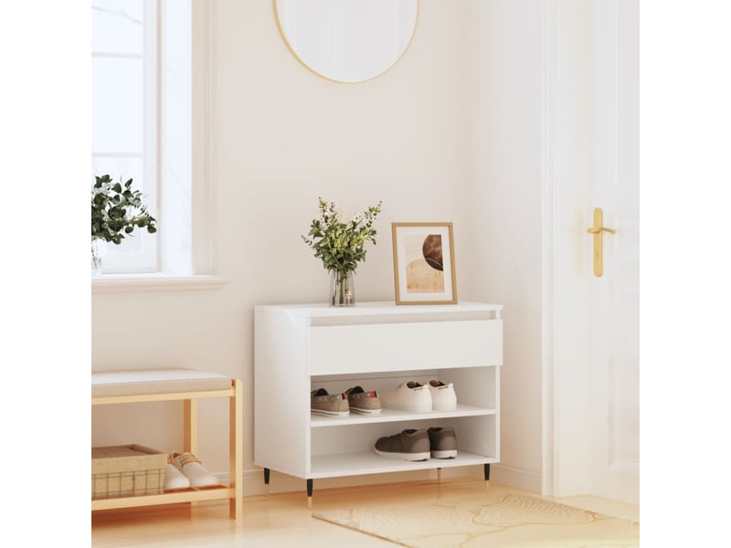  Meuble à chaussure | armoire à chaussures blanc 70x36x60 cm bois d'ingénierie shl9427  - Conforama B