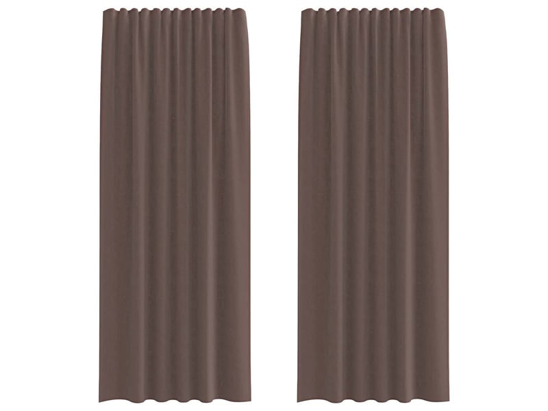  Lot de 2 rideaux en voile, voilages avec passants marron cf44446  - Conforama A