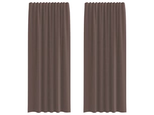 Lot de 2 rideaux en voile, voilages avec passants marron cf44446