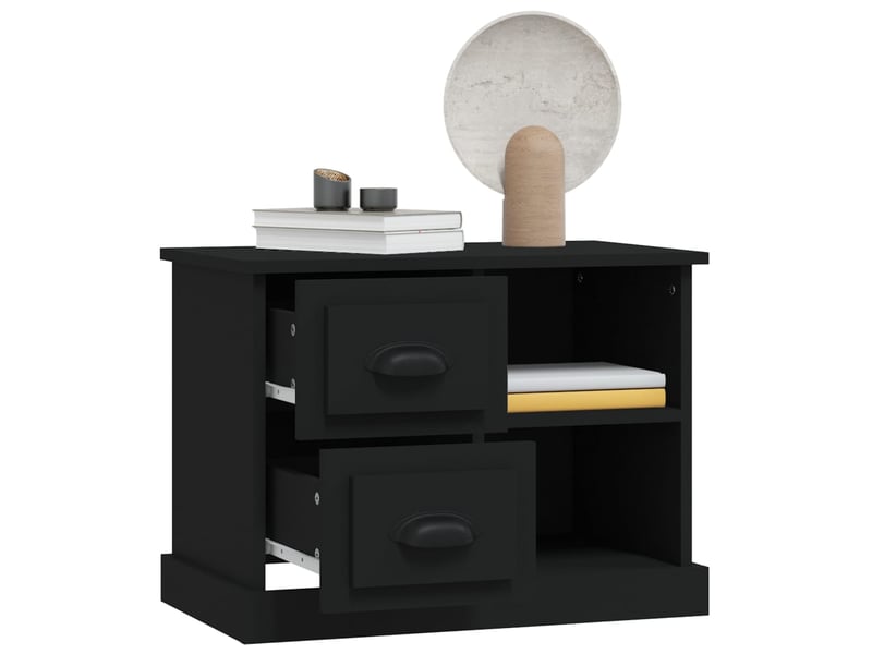  Table de chevet - cabinet de chevet - table de nuit noir 60x35,5x45 cm  - Conforama D