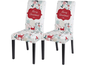 Housses de chaise élastiques amovibles en deux parties, à motif de noël, convenant aux mariages, hôtels, restaurants et chaises décorées pour noël, multicolore