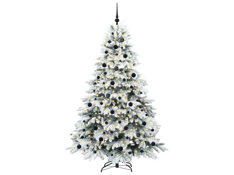 Sapin de noël, arbre de noël artificiel avec 300 led blanc 210 cm pe et pvc cf61216 - Conforama D