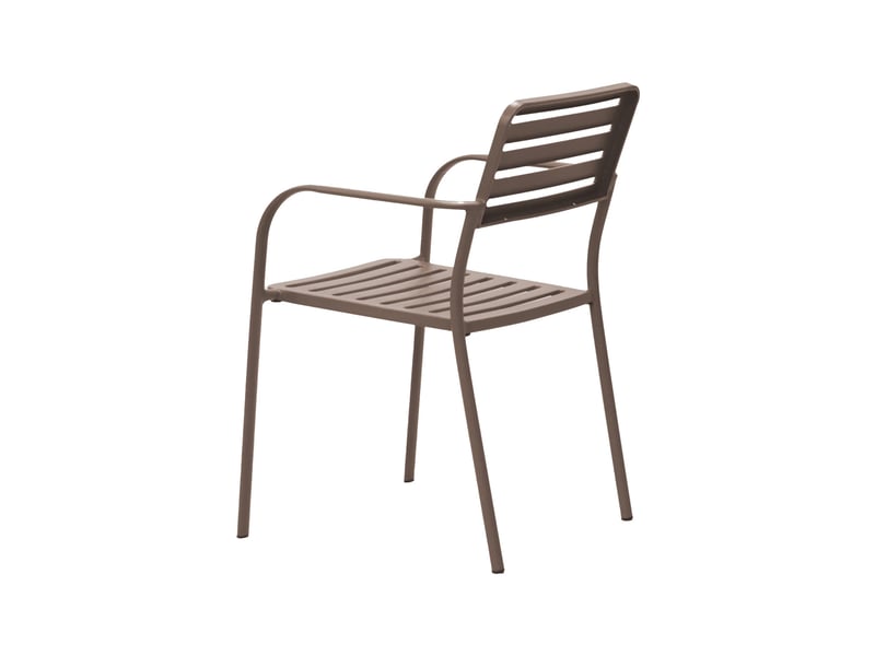 Lot de 2 fauteuils de jardin empilables en métal taupe - baca - Conforama D