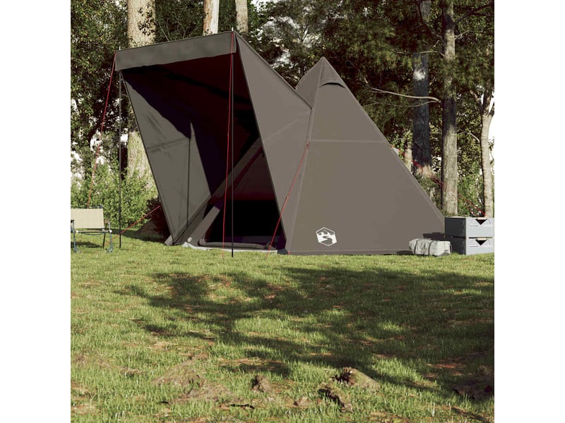  Tente de camping, tente familiale tipi 6 personnes marron imperméable  - Conforama D
