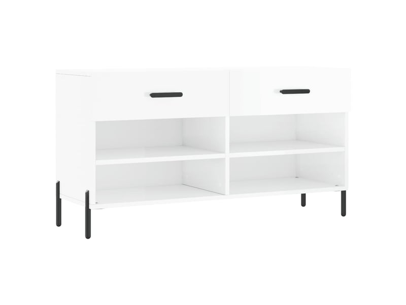  Banc à chaussures blanc brillant 102x35x55 cm bois d'ingénierie shl3169  - Conforama A
