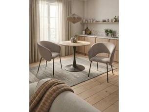Lot de 2 chaises de salle à manger blakely tissu taupe