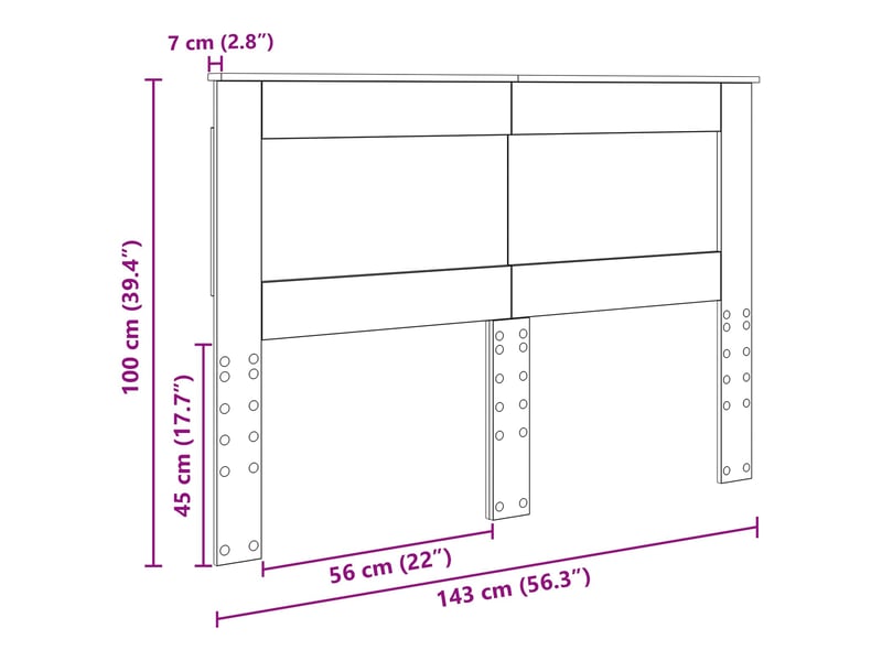 Vidaxl tête de lit chêne sonoma 140 cm bois d'ingénierie  - Conforama C