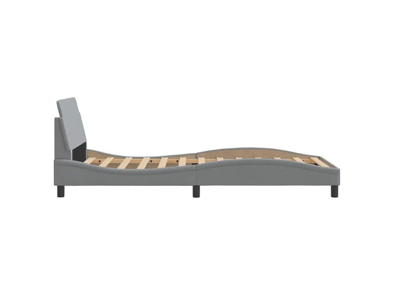  Lit simple- lit adulte -  cadre de lit dover gris clair 100x200 cm tissu  - Conforama D