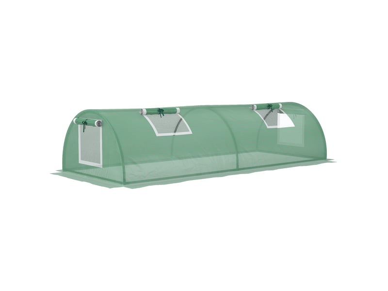  Mini serre tunnel de jardin 200 x 80 x 45 cm – verte – film pe anti-uv et 4 fenêtres en maille  - Conforama A