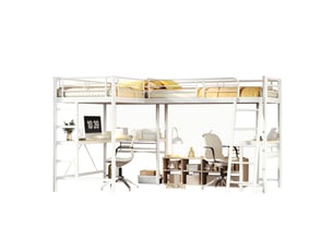Lit mezzanine 90x200 cm <strong></strong> <strong>CozyNest</strong> coloris blanc