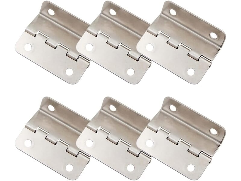  Paquet de 6 charnières décalées semi-encastrées, charnières rétro à triple pliage argentées pour portes et meubles  - Conforama E