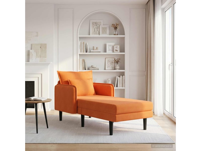 Vidaxl grande méridienne orange tissu en velours côtelé - Conforama B