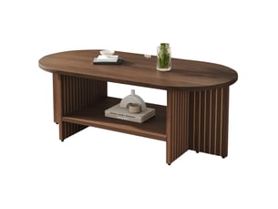 Table basse ovale coloris bois foncé <strong>HAUSS SPOLE</strong> <strong></strong> - 49 cmx100 cm