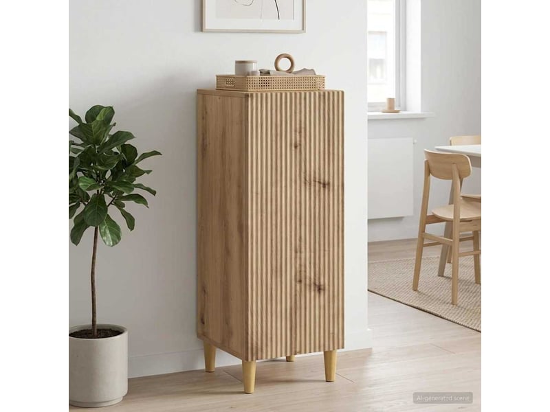  Buffet - bahut - meuble de rangement chêne artisanal 33 x 34,5 x 90 cm bois d'ingénierie  - Conforama D