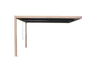 Pergola bioclimatique 4x3m adossée effet bois sifnos