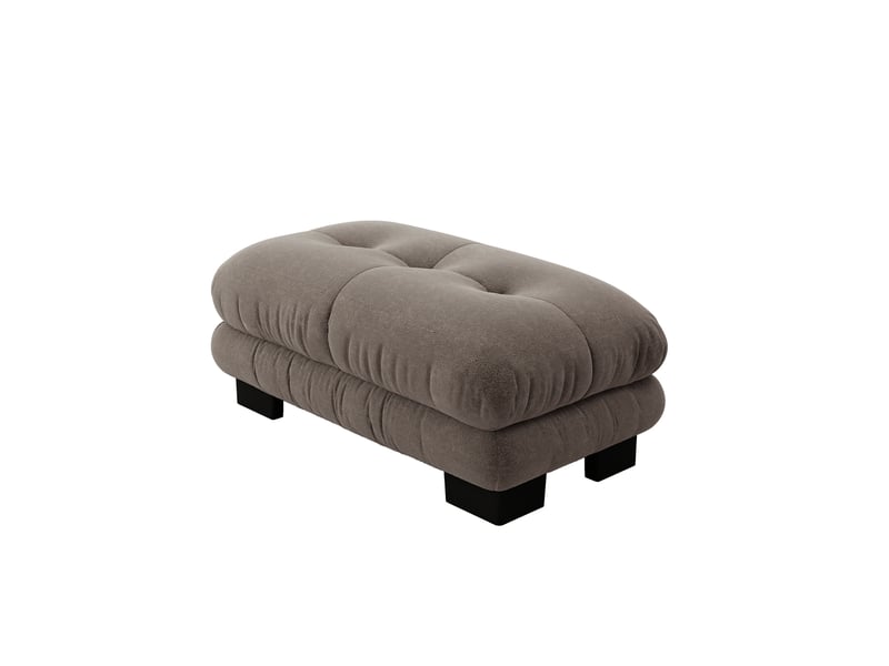  Canapé pouf 112x68 cm - repose-pieds rembourré - mousse haute résilience - chenille - marron  - Conforama A