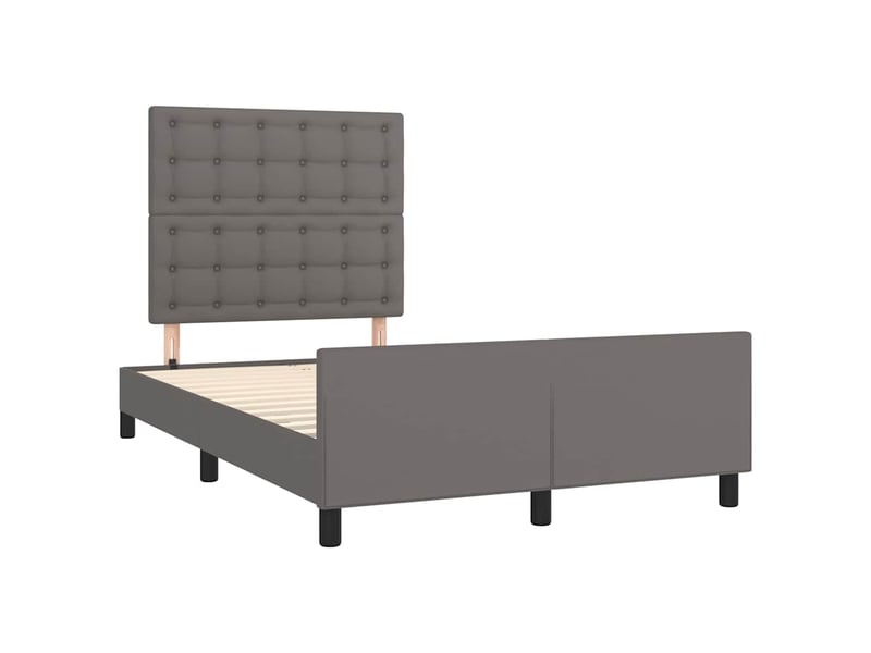  Lit double- lit adulte -  cadre de lit sans matelas gris 120x190 cm similicuir  - Conforama B