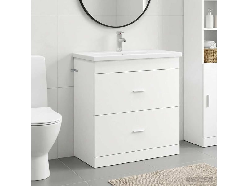  Ensemble de mobilier de salle de bain blanc 81x40x84.5 cm shl3448  - Conforama B
