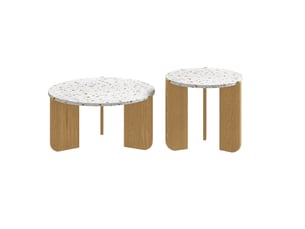 Table basse rond(e) coloris naturel <strong>MERAX</strong> <strong>table basse naturel</strong> - 70 cmx120 cm