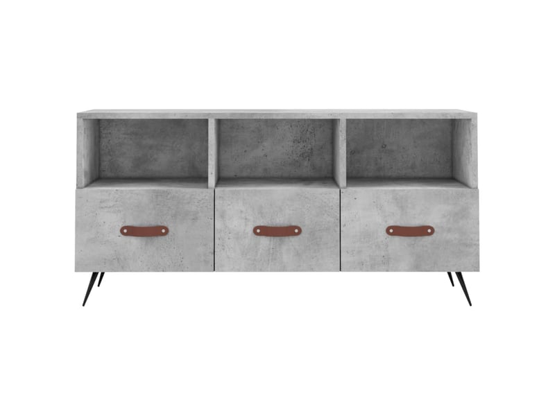  Meuble tv - banc tv - meuble de rangement gris béton 102x36x50 cm bois d'ingénierie  - Conforama E