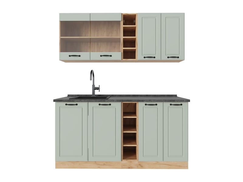 Vicco cuisine, mint campagnechêne doré, 160cm sans plan de travail - Conforama A