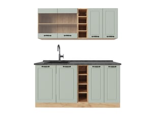 Vicco cuisine, mint campagnechêne doré, 160cm sans plan de travail
