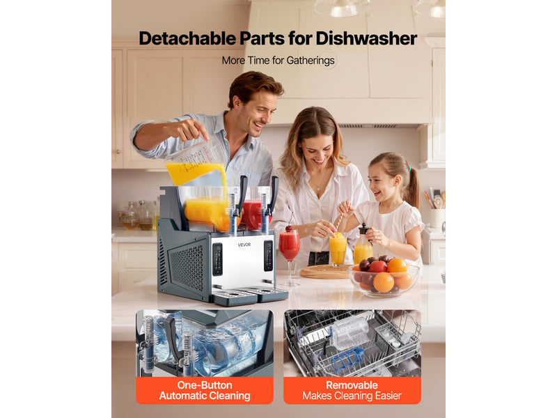  Vevor machine à granité distributeur de boissons glacées 2x4 l pour bar maison  - Conforama E