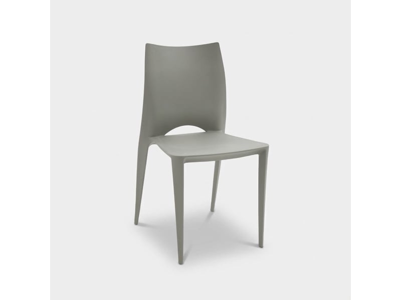  Lot de 4 chaises empilables en polypropylène lione - gris  - Conforama C