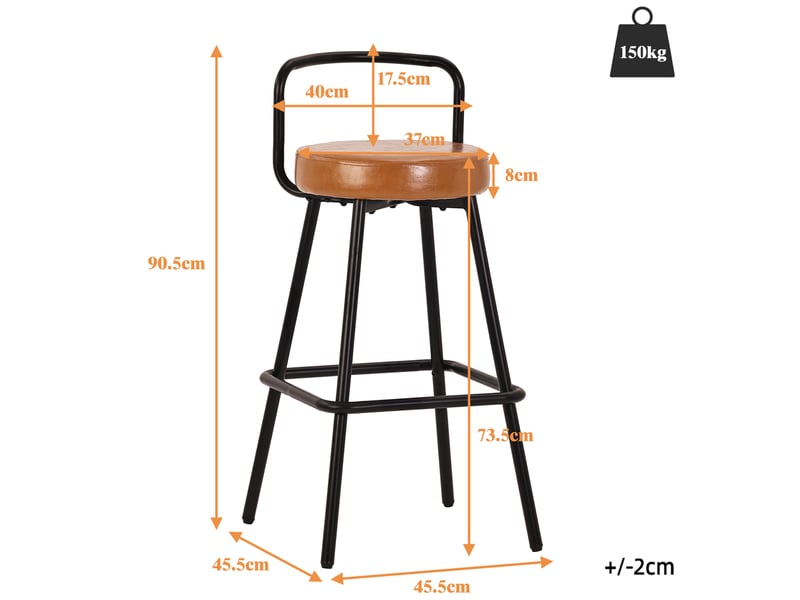  Desserte mobile 134x4674x88 cm avec 2 tabourets et prise électrique blanche  - Conforama D