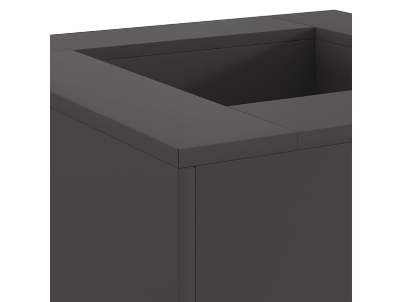 Brasero exterieur, foyer noir 60x60x30 cm acier patiné shl79148 - Conforama E