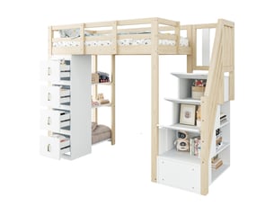 Lit mezzanine 90x200 cm <strong>MERAX</strong> <strong>lit enfant bicolore</strong> coloris bicolore