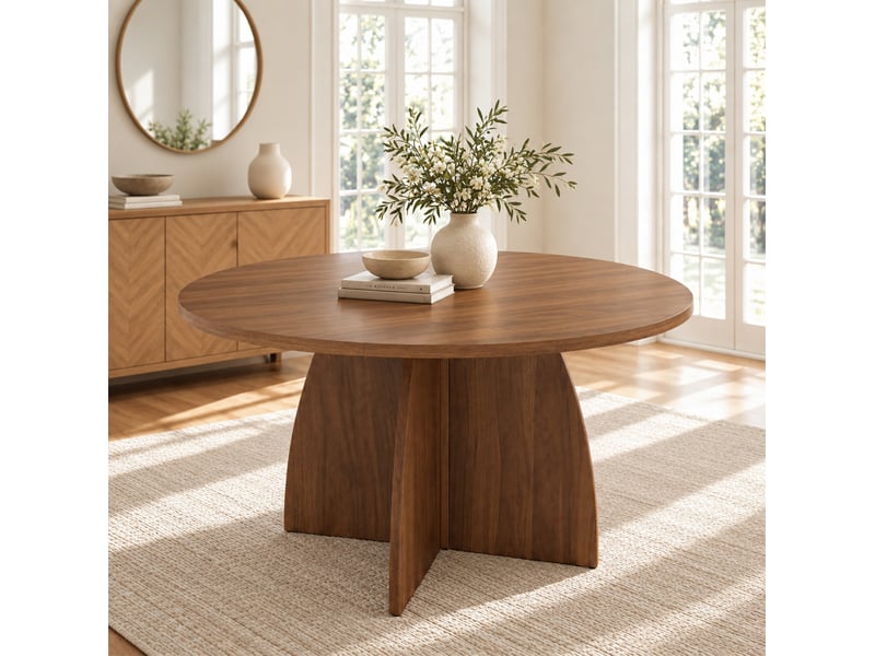  Table à manger extensible 100140180x100 cm télescopique mdf marron, dimensions extensibles, minimaliste  - Conforama B
