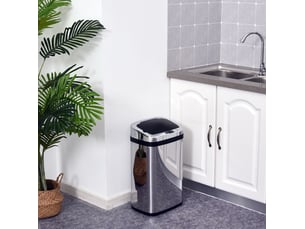 Poubelle automatique 30l 33x25x58 cm capteur infrarouge métal argenté