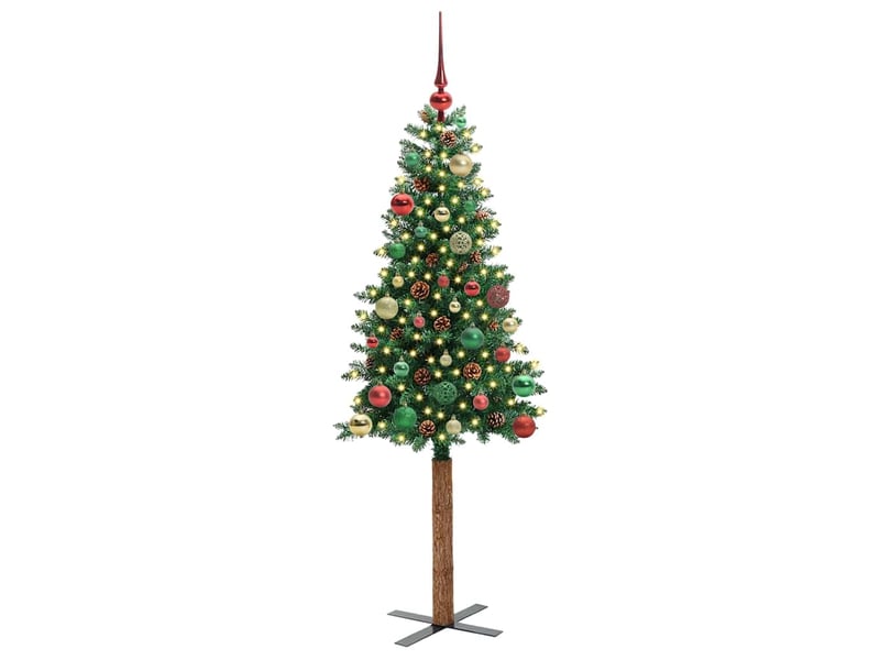  Sapin de noël, arbre de noël mince vert 150 cm pvc et bois de pin massif shl6062  - Conforama C