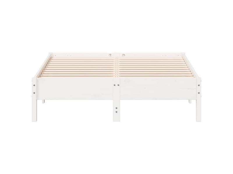  Lit double- lit adulte -  cadre de lit sans matelas blanc 140x190 cm bois de pin massif  - Conforama C